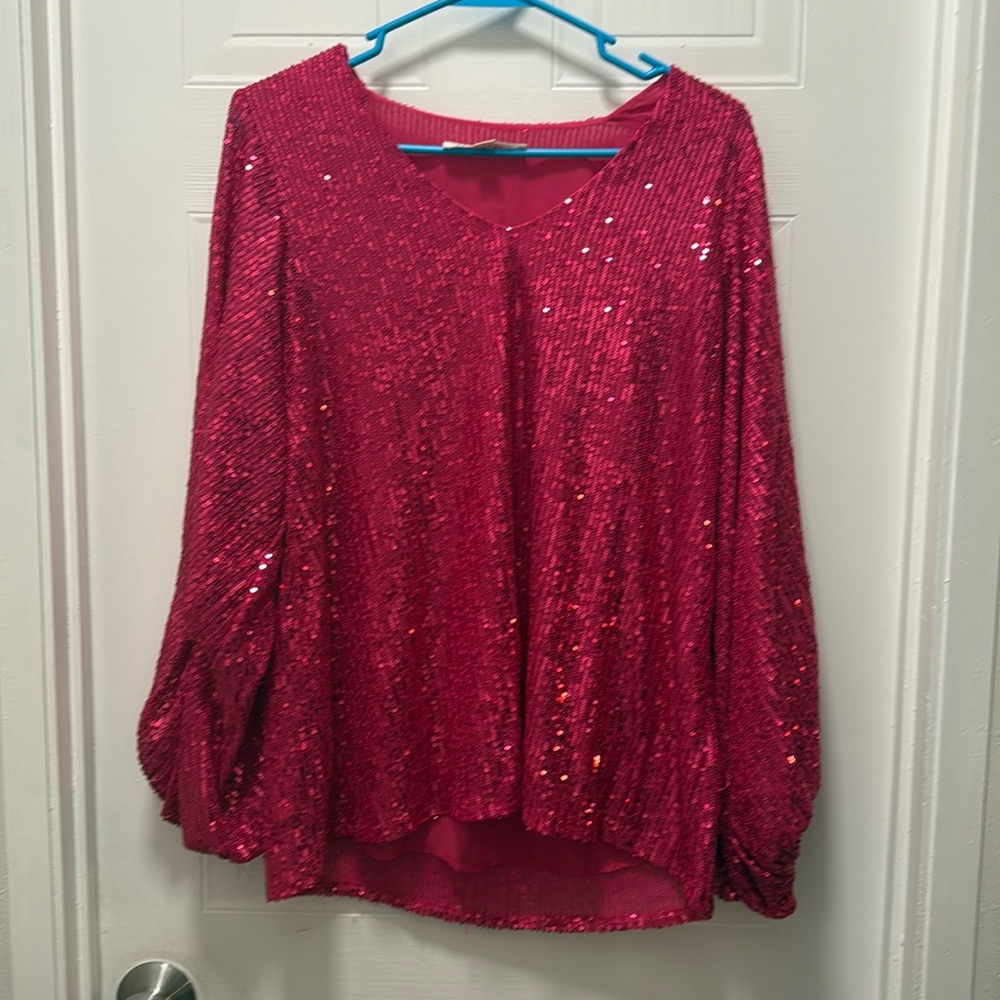 Pink sequin top, Medium
